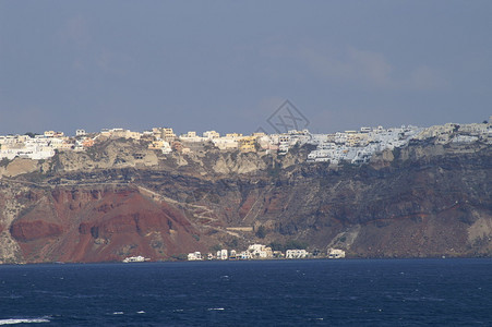 爱琴海圣托里尼岛视图图片