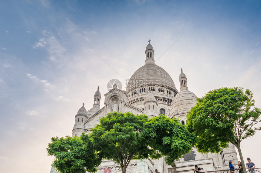 蒙马特圣心大教堂的壮丽景色巴黎图片