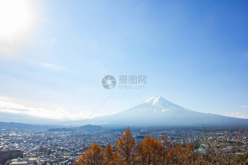 从高处看富士山图片