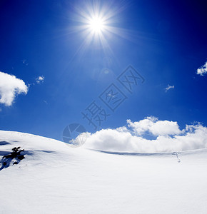 寒冷冬季风景背有雪图片