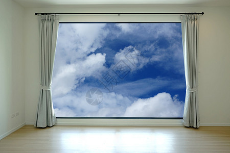 空的房间和窗背景图片