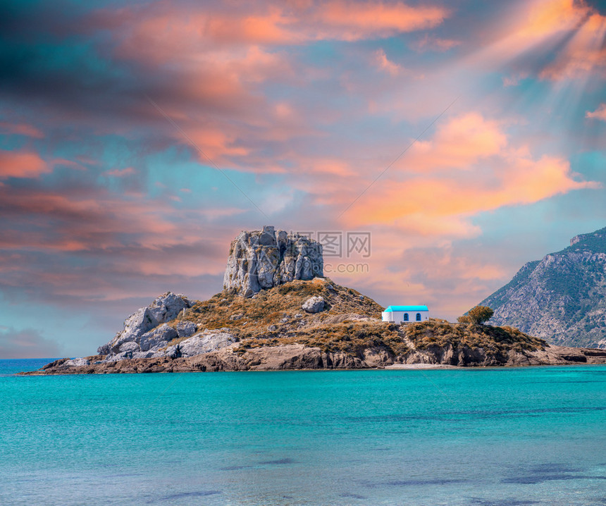 科斯岛希腊Kefalos镇附近卡斯特里小岛K图片