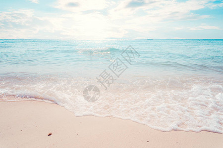 美丽的热带沙滩海景夏季有阳光的海图片