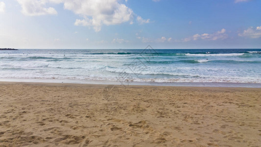 沙和海夏季海滩背景图片