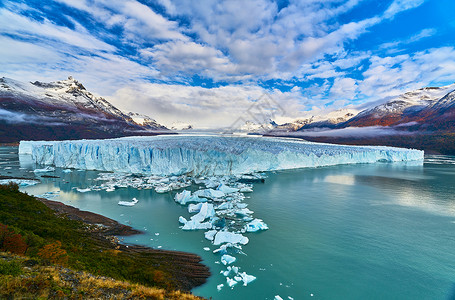 湖和冰川景象图片