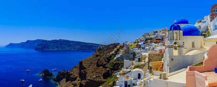 希腊圣托里尼岛Oia村白色房图片