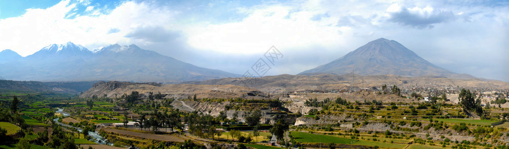 秘鲁阿雷基帕全景背景图片