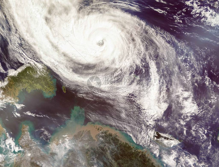 Phanfone台风影响日本卫星视图美国航天局提供的这图片