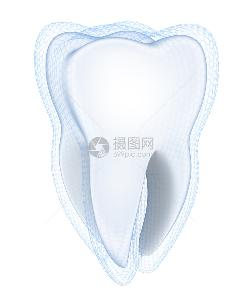 牙和蓝贝壳在3d中图片