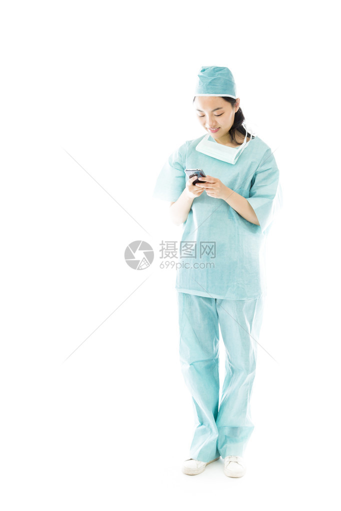 亚洲女外科医生用移动图片
