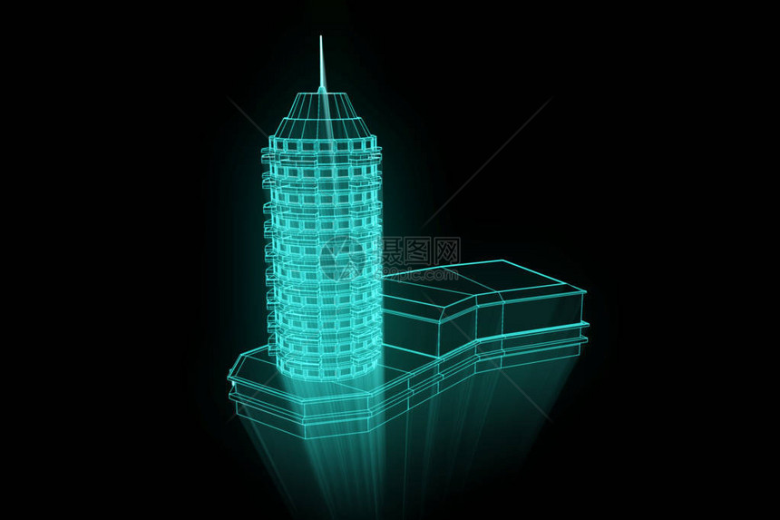 以Wireframe全图风格建楼漂亮的图片