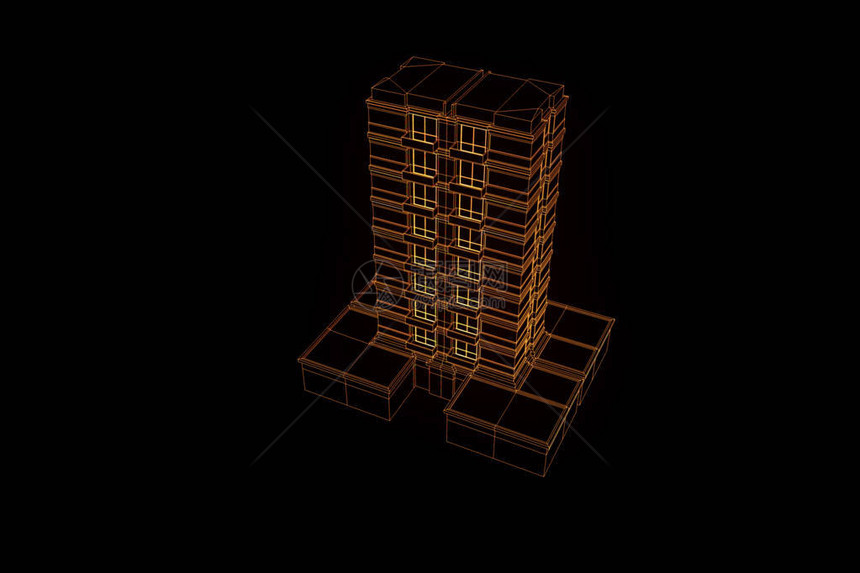 以Wireframe全图风格建楼漂亮的图片