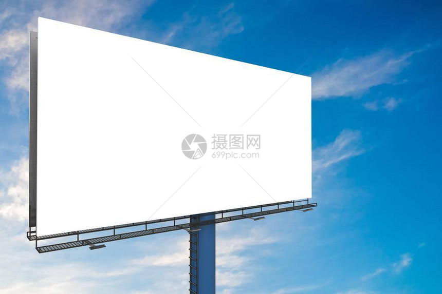 蓝色天空的大型广告牌3D图片