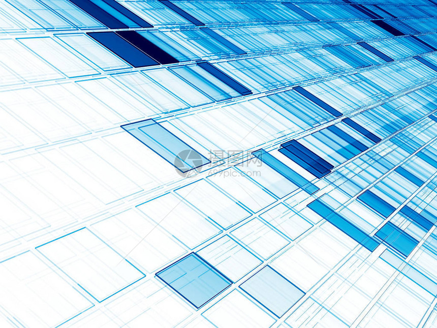 白色对角瓷砖上的蓝色-技术背景抽象计算机生成的图像-分形用于桌面壁纸网页设计的苍白图片