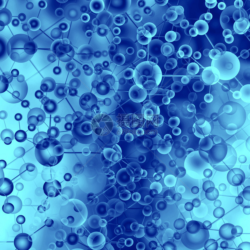 蓝分子背景图片