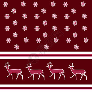 圣诞节背景鹿插图图片