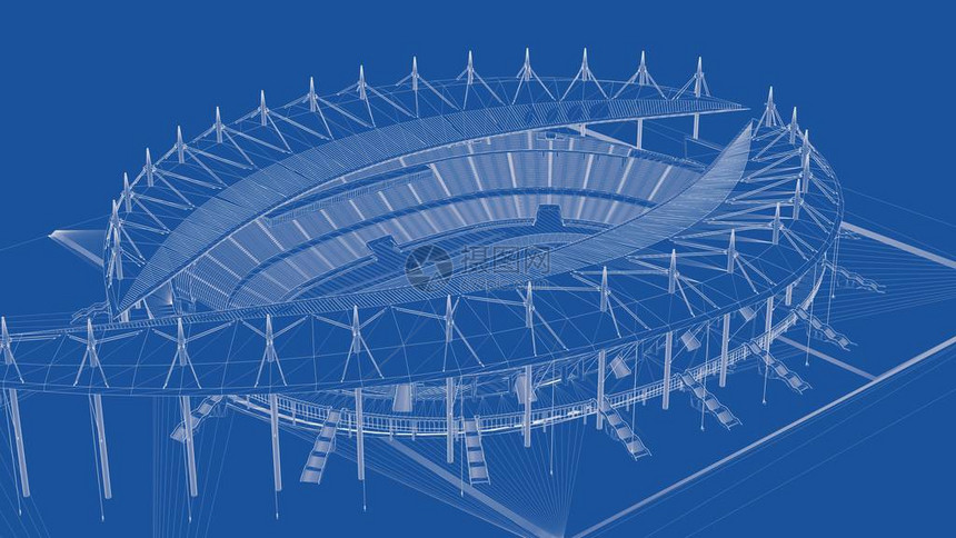 概述体育场的3D渲染图片