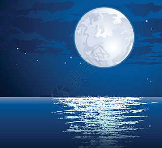 海上月光下的小径图片