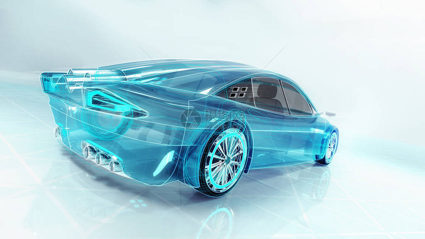 新的未来汽车技术研究3D概念构思我自图片