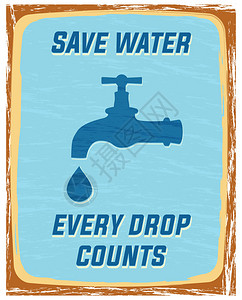 珍惜每一滴水节约用水每一滴水都很重要海报插画