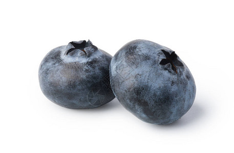 蓝莓孤立在白色背景上的新鲜浆果图片
