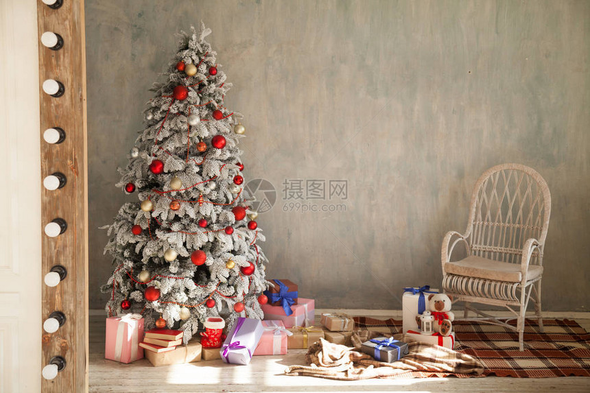 白圣诞树卧室内礼节假图片