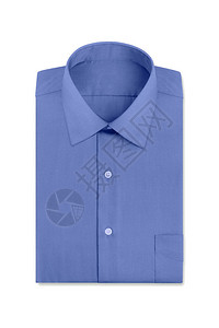 一件纯蓝色折叠男式正装衬衫图片