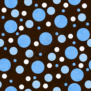 蓝色白色和棕色波尔卡圆形画作背景图片