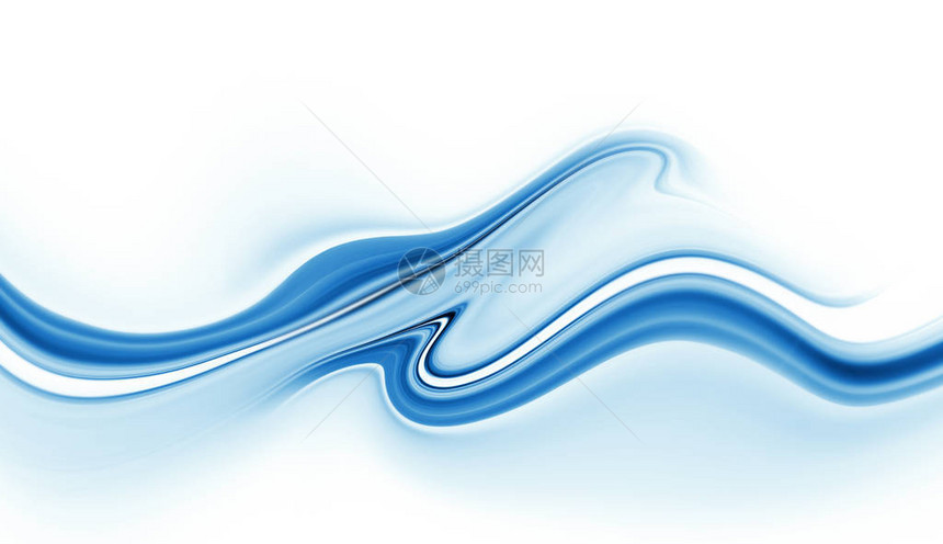 具有抽象波浪的亮蓝色和白色现图片