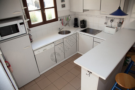 现代装修干净的厨房在家里背景图片