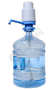 19升饮用水瓶中白底隔离的19升饮用水瓶手印图片