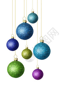 圣诞假期彩色球Iolated圣诞装饰图片