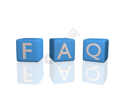 3D立方体上的FAQ图像在白色背景图片