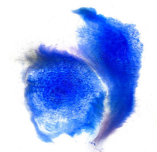 白色上孤立的蓝色纹理背景墨水染色斑点BlueBlotchte图片