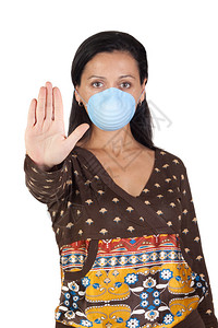 带着面具阻止A型流感的姑娘孤图片