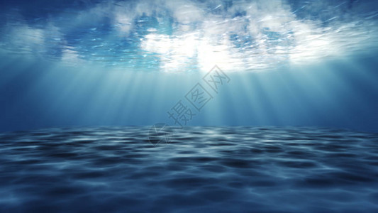 来自水下的深蓝色海洋表面图片