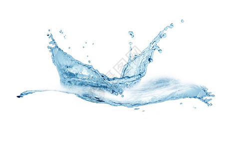 白色背景孤立的蓝色水流摘要BlueSplowing图片