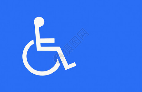 蓝色残疾人泊车或轮椅停图片