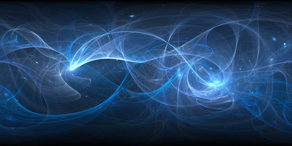 空间蓝光等离子曲线360度全景计算机生成抽象背图片