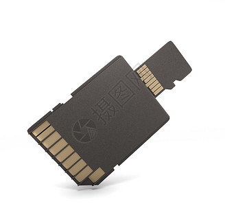 微信素材备份以白色背景隔离的微型SD卡和适配器3背景