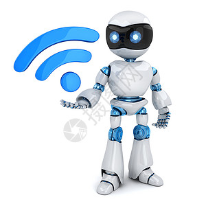机器人和符号无线WiFi图片