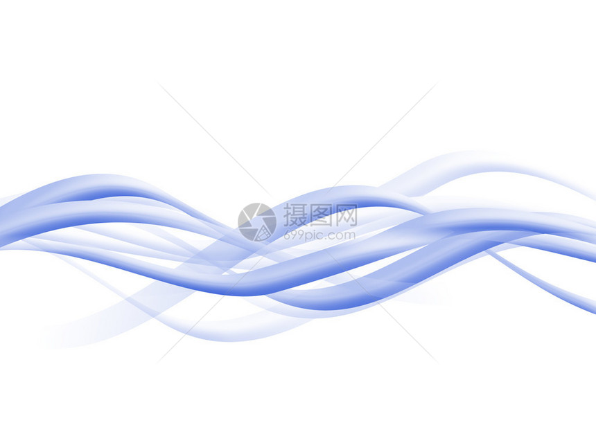 白色背景上的蓝色波浪插图图片