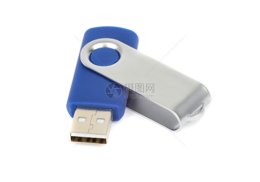 USBPendrive或显示白色背景数据概念图片