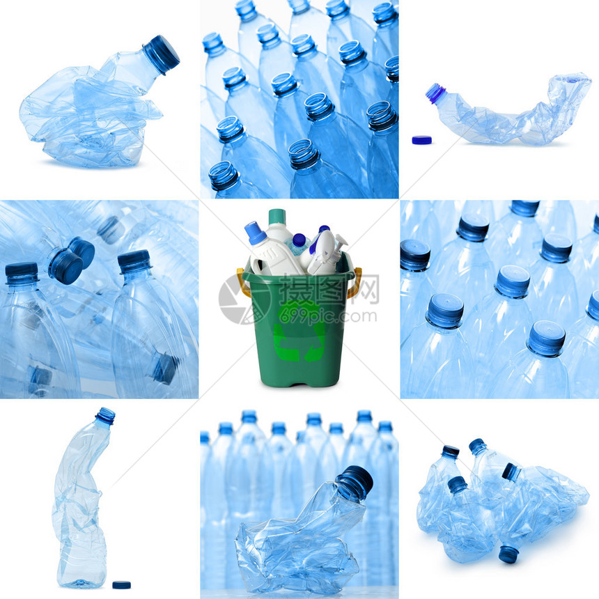 可回收的塑料废物回收集图片