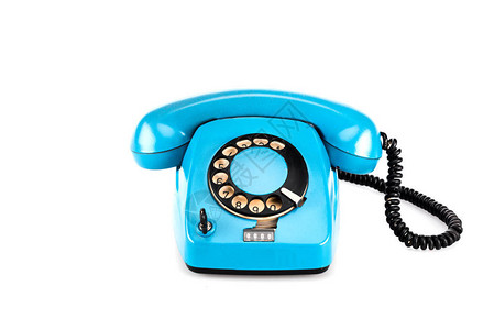 蓝色古老电话用手听图片