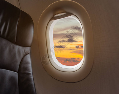 飞机座椅和平面窗口的图像背景是美图片