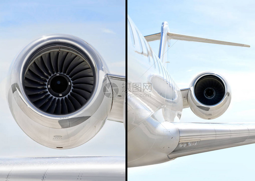 JetEngine与豪华私人飞机的两张照片合集BombardierGlobalE图片