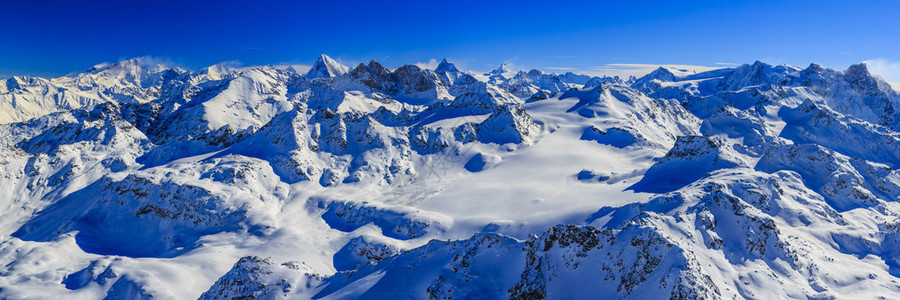 勃朗峰和霞慕尼南针峰的景色背景图片