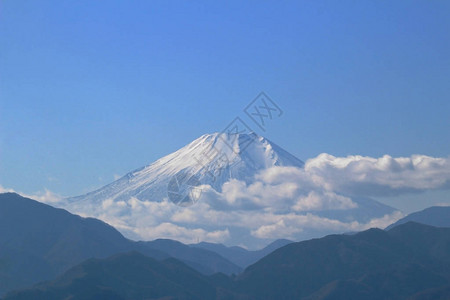 日本山风景与富士山图片