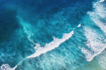 波浪作为从顶视图的背景从顶视图的绿松石水背景从空气的夏天海景印度尼西亚吉利美诺岛旅背景图片